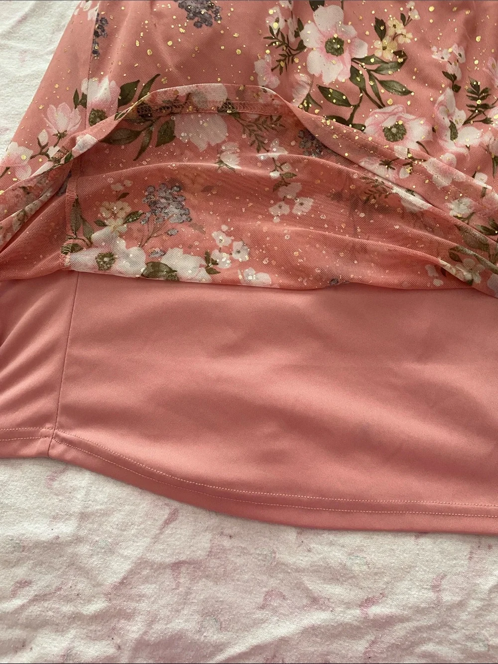 Sara Michelle Dusty Rose Floral V-Neck Long Sleeve Blouse